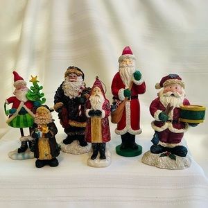 Santa Figurines Bundle SIX‎ Various Sizes and Themes EUC